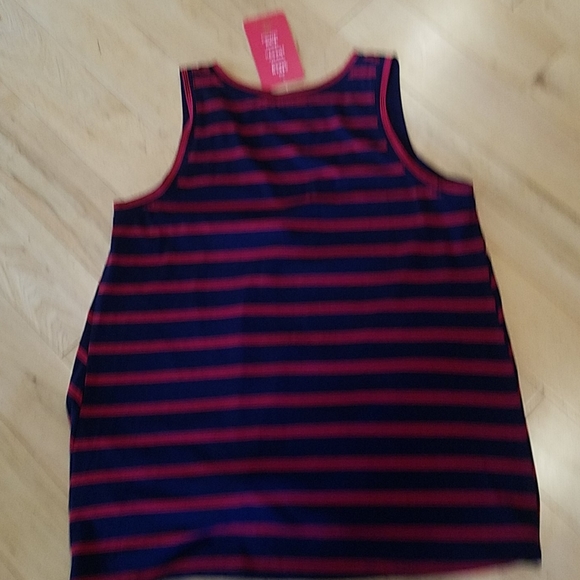 NWT Allison Joy Ryder Tuck Tank - Red/Navy Stripes - Picture 7 of 7
